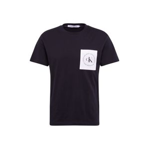 Calvin Klein Jeans Tričko 'ROUND'  černá / bílá