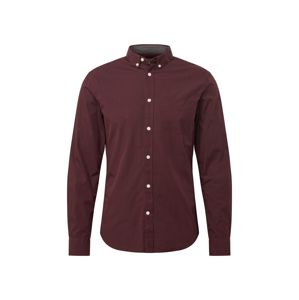 Pier One Košile 'Classic Gingham Shirt'  bordó