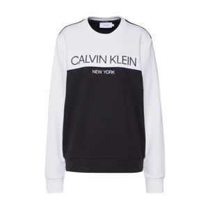 Calvin Klein Mikina  bílá / černá
