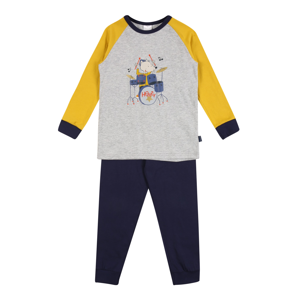 SCHIESSER Pyžamo  modrá / šedý melír / žlutá