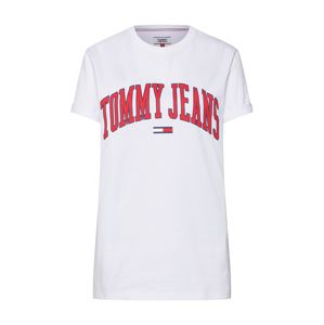 Tommy Jeans Tričko 'TJW COLLEGIATE LOGO TEE'  červená / bílá