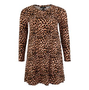 New Look Curves Šaty 'Leopard Soft Touch'  hnědá / žlutá