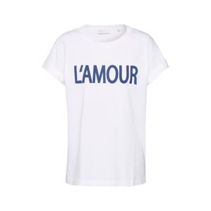 Rich & Royal Tričko 'L'AMOUR'  bílá / modrá