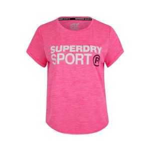 Superdry Funkční tričko 'ACTIVE LOOSE FIT TEE'  pink / bílá