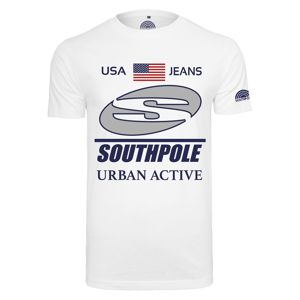 SOUTHPOLE Tričko 'Urban Active'  bílá / tmavě modrá / červená / béžová