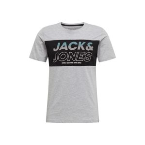 JACK & JONES Tričko 'JCOJONAH'  světle šedá / černá