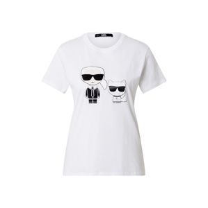 Karl Lagerfeld Tričko 'Ionik Karl & Choupette'  bílá / černá / tělová