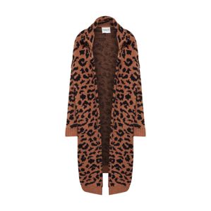 Essentiel Antwerp Pletený kabátek 'Tumblr leopard jacquard coat'  hnědá / černá