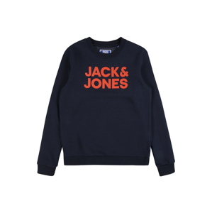 Jack & Jones Junior Mikina 'JORGORDON'  námořnická modř / oranžově červená