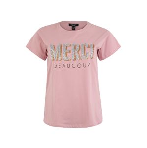 New Look Curves Tričko 'X Merci Beacoup Sequin'  tělová / modrá / pink