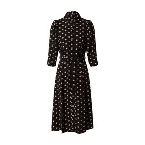 Dorothy Perkins Košilové šaty 'BLACK AND CAMEL SPOT  3Q SLEEVE SHIRT DRESS'  žlutá / černá