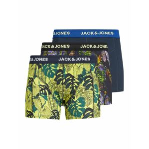 JACK & JONES Boxerky  žlutá / černá / enciánová modrá