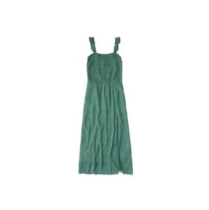 Abercrombie & Fitch Letní šaty 'SMOCKED BODICE M'  zelená / bílá