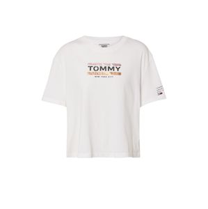 Tommy Jeans Tričko 'TEE'  černá / růžový melír / bílá / zlatá