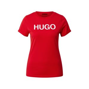 HUGO Tričko  bílá / červená
