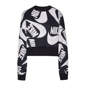 Nike Sportswear Mikina ' ICN CLSH FLC CREW'  černá / bílá
