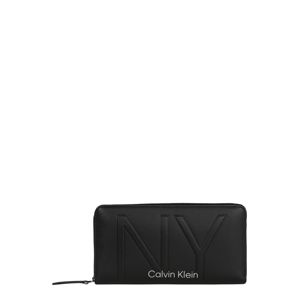 Calvin Klein Peněženka 'NY SHAPED LRG ZIPAROUND'  černá