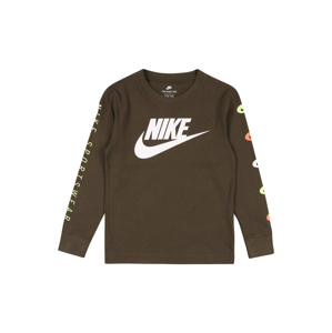 Nike Sportswear Tričko  khaki / bílá / světle žlutá / korálová