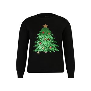 Vero Moda Curve Svetr 'Shiny Christmas Tree'  černá