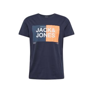JACK & JONES Tričko  světlemodrá / námořnická modř / bílá / oranžová