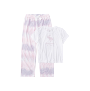Abercrombie & Fitch Pyžamo  bílá / světle fialová