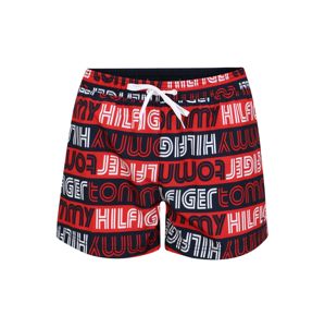 Tommy Hilfiger Underwear Plavecké šortky 'Drawstring Print'  noční modrá / bílá / světle červená