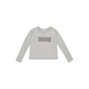 Calvin Klein Jeans Tričko 'TRIPLE LOGO LS T-SHI'  šedý melír