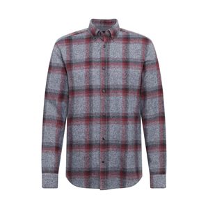 Only & Sons Košile 'onsgoran ls reg brushed flannel shirt'  tmavě šedá / šedý melír / vínově červená
