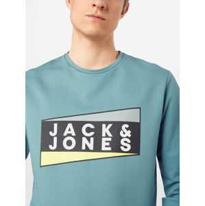 JACK & JONES Mikina 'JCOANTON SWEAT CREW NECK'  žlutá / zelená / černá