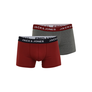 JACK & JONES Boxerky  červená / šedá