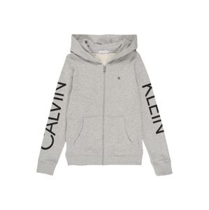 Calvin Klein Jeans Mikina 'HERO LOGO ZIP HOODIE'  světle šedá