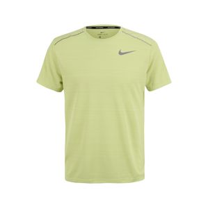 NIKE Funkční tričko 'MILER'  šedý melír / pastelově zelená
