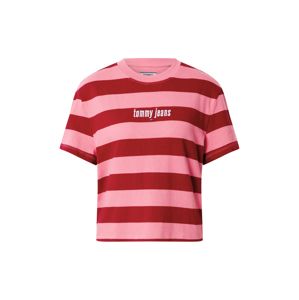 Tommy Jeans Tričko  bílá / tmavě růžová / růžová