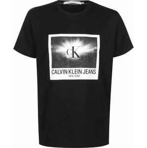 Calvin Klein Jeans Tričko 'Rave Photo Box Regular'  bílá / černá