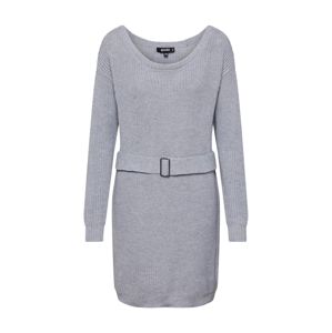 Missguided Úpletové šaty 'Off Shoulder Belted Mini Dress'  šedá