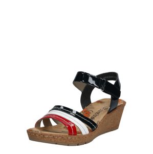 RIEKER Páskové sandály  červená / černá / bílá