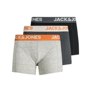 JACK & JONES Boxerky  černá / svítivě oranžová / světle šedá / šedá / bílá